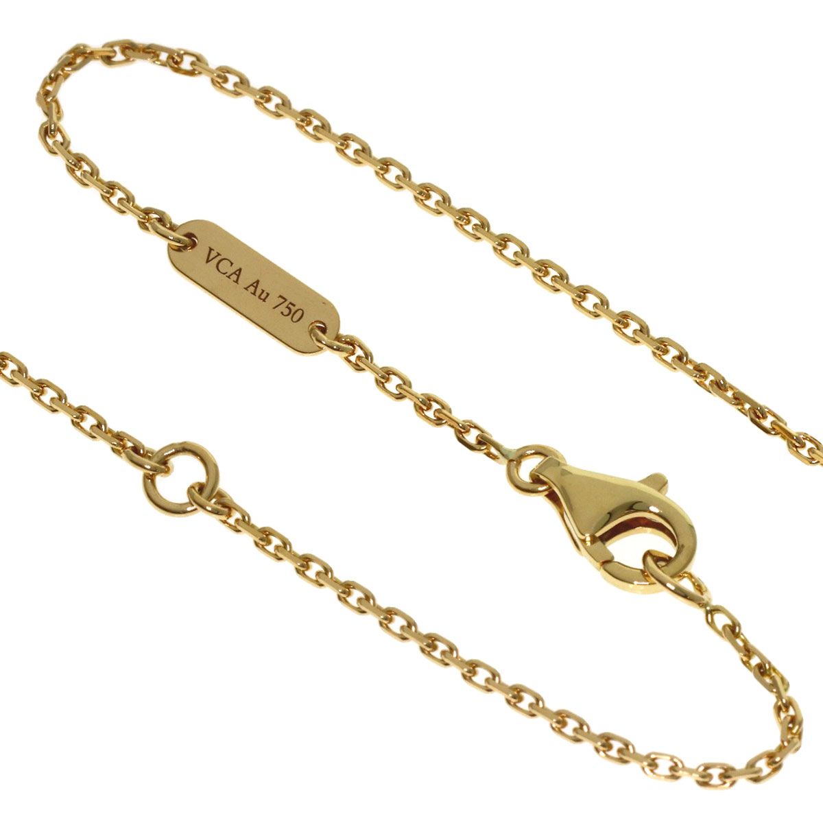 Van Cleef & Arpels Vintage Alhambra Carnelian Necklace 18k Yellow Gold — view 3