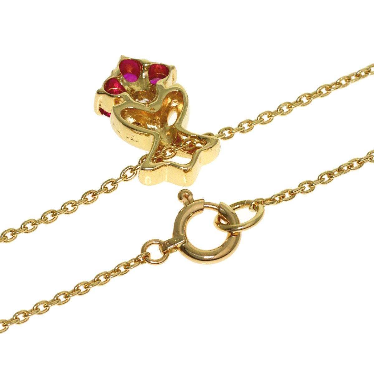 Dior Ruby Diamond Necklace 18k Yellow Gold — view 2