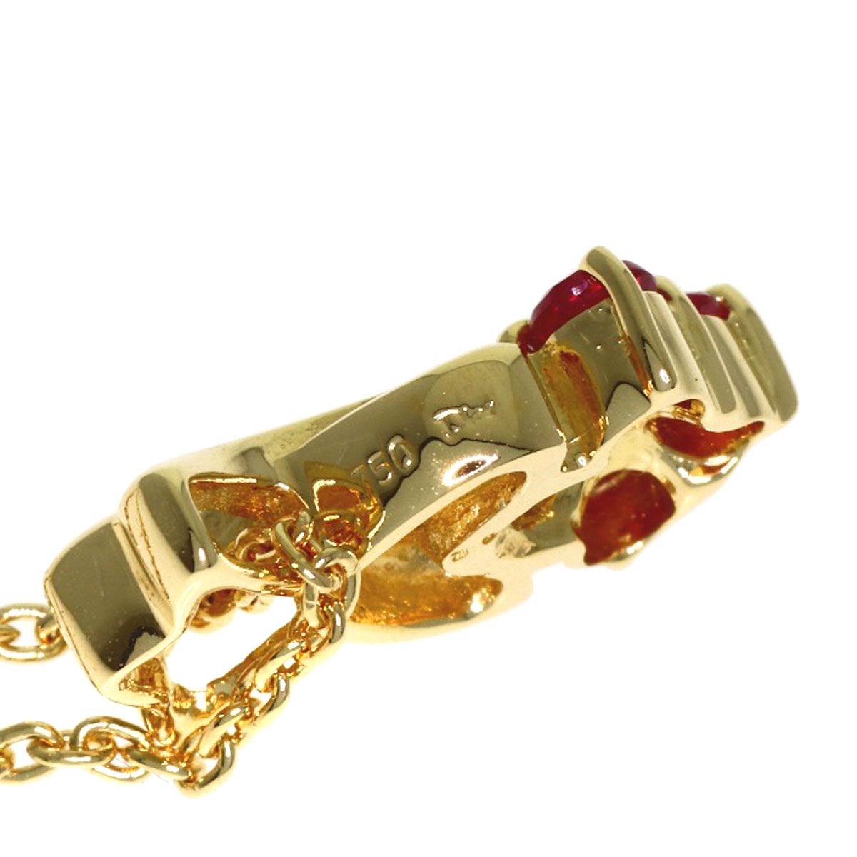 Dior Ruby Diamond Necklace 18k Yellow Gold — view 4