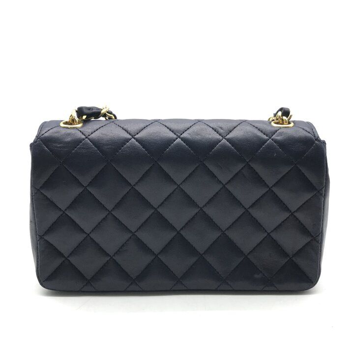 Chanel CC Logo Mini Quilted Leather Chain Shoulder Bag Vintage Navy — view 2