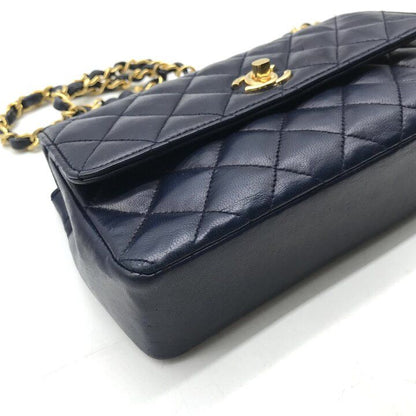 Chanel CC Logo Mini Quilted Leather Chain Shoulder Bag Vintage Navy — view 5