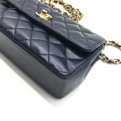 Chanel CC Logo Mini Quilted Leather Chain Shoulder Bag Vintage Navy — view 4
