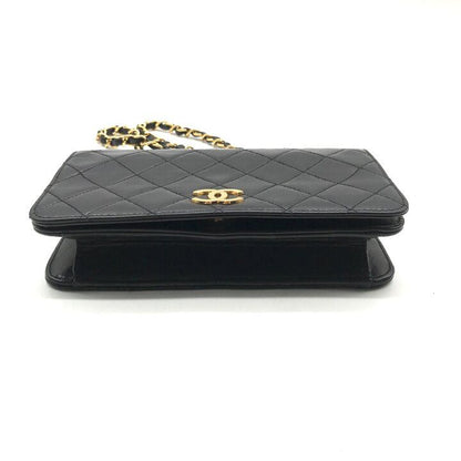 Chanel CC Logo Mini Quilted Leather Chain Shoulder Bag Vintage Black — view 3