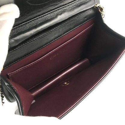 Chanel CC Logo Mini Quilted Leather Chain Shoulder Bag Vintage Black — view 8
