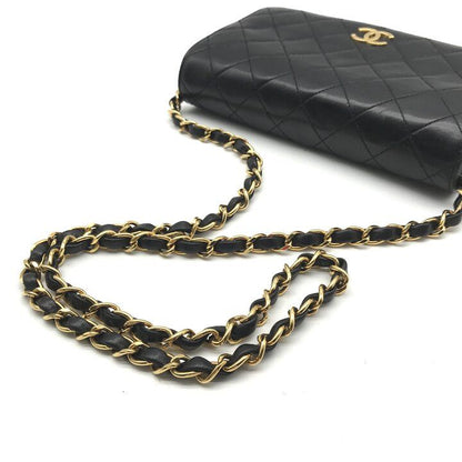 Chanel CC Logo Mini Quilted Leather Chain Shoulder Bag Vintage Black — view 6