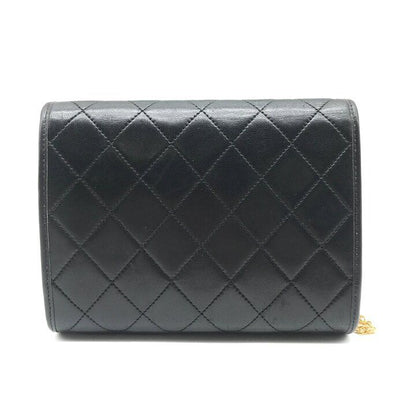 Chanel CC Logo Mini Quilted Push Lock Leather Chain Shoulder Bag Black — view 2
