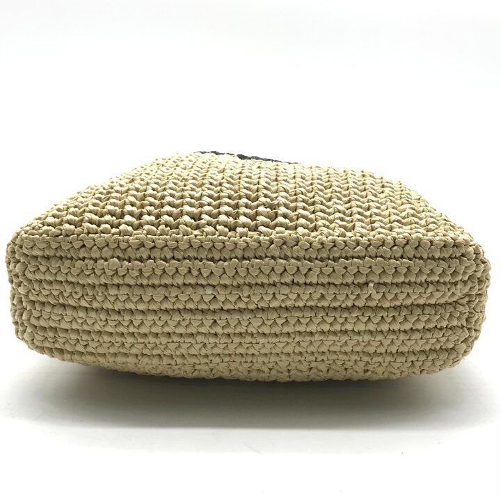 Prada Raffia Clochette Logo Viscose Basket Bag Hand Bag Beige Bag — view 4