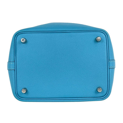 Hermes Picotin Lock PM Tresage Mini Bag Veau Epsom Blue Nord — view 5