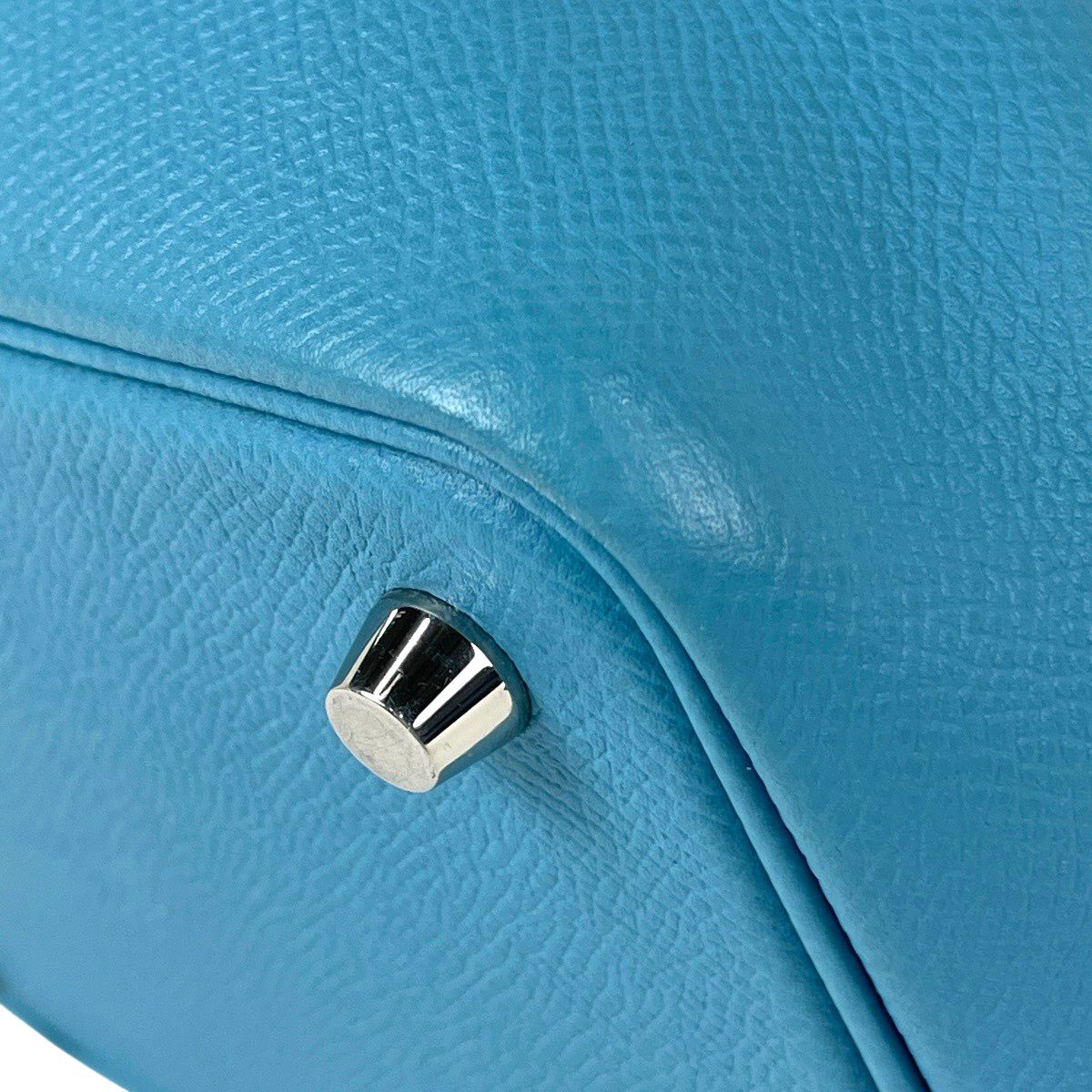 Hermes Picotin Lock PM Tresage Mini Bag Veau Epsom Blue Nord — view 6