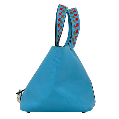 Hermes Picotin Lock PM Tresage Mini Bag Veau Epsom Blue Nord — view 2