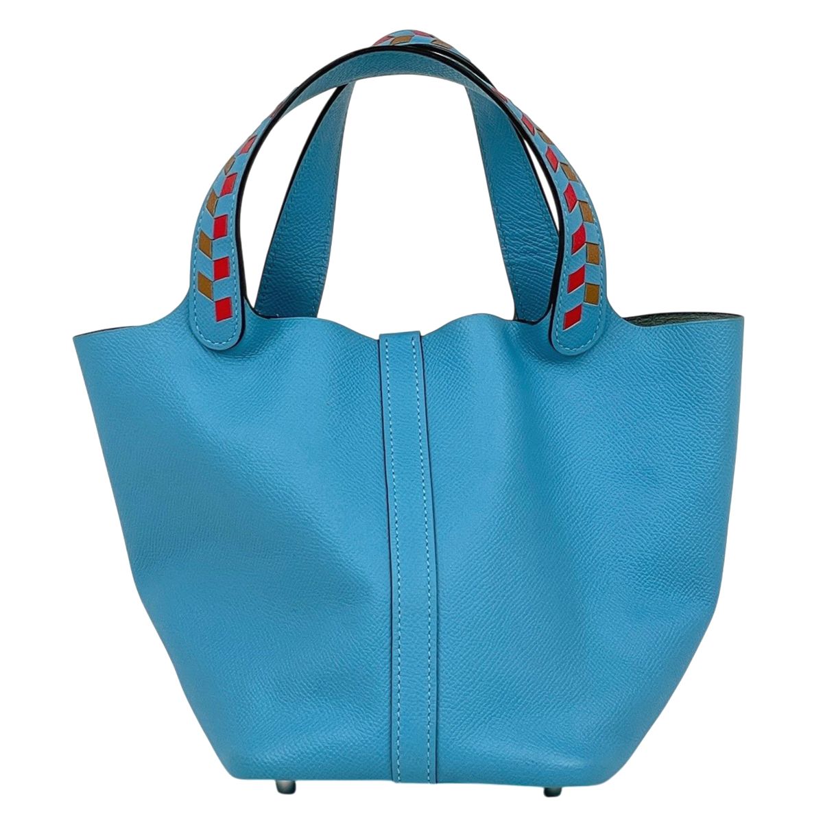 Hermes Picotin Lock PM Tresage Mini Bag Veau Epsom Blue Nord — view 3