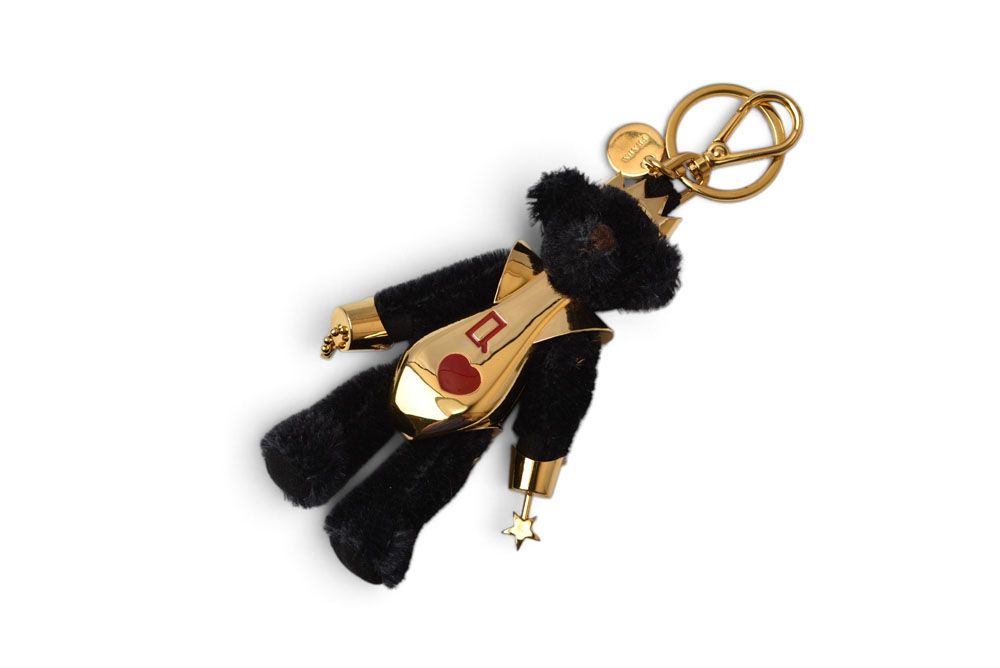 Prada Key Ring Key Holder Bear Trick Lucky Star Robot Black Gold — view 3