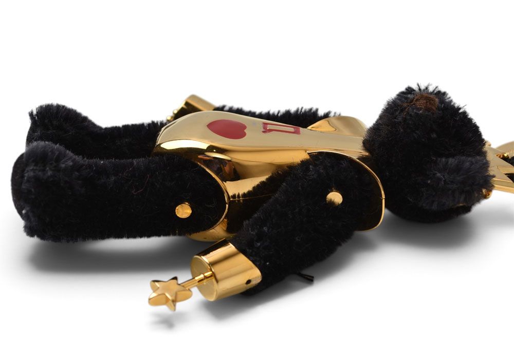 Prada Key Ring Key Holder Bear Trick Lucky Star Robot Black Gold — view 2
