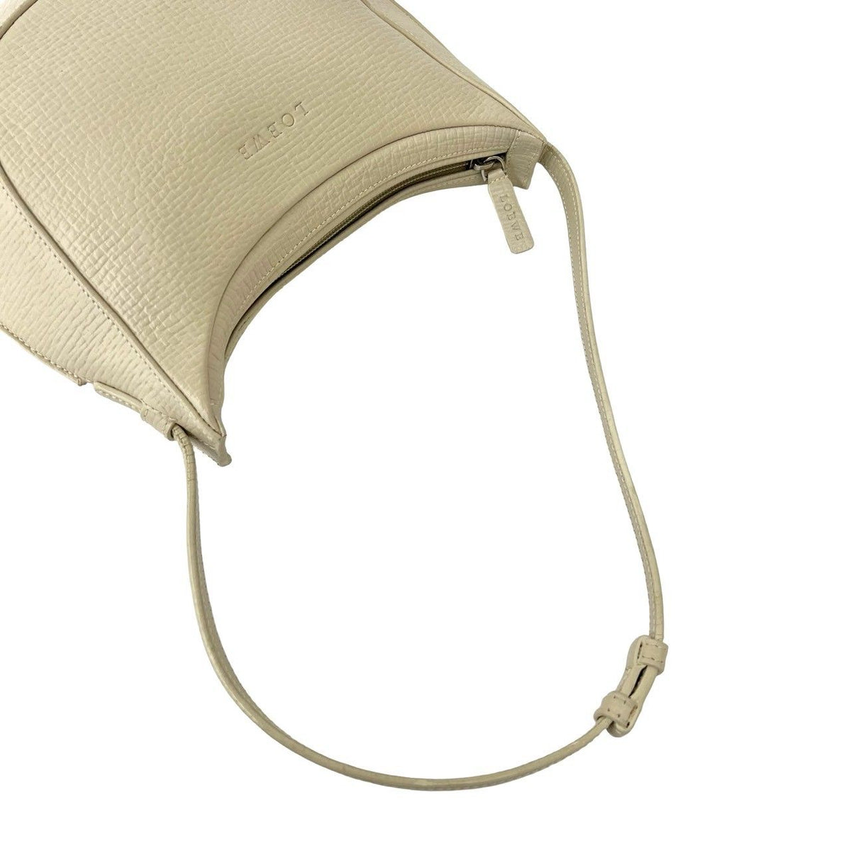 Loewe Vintage Logo Stamp Leather Shoulder Bag Ivory — view 4