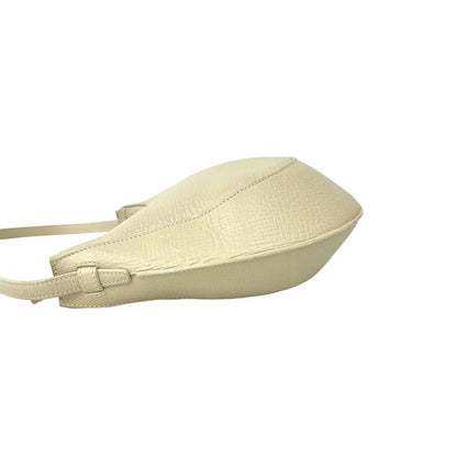 Loewe Vintage Logo Stamp Leather Shoulder Bag Ivory — view 5