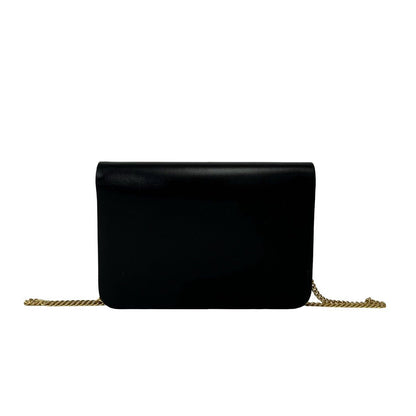 Dior Vintage CD Logo Leather 2-Way Chain Shoulder Bag Black — view 3