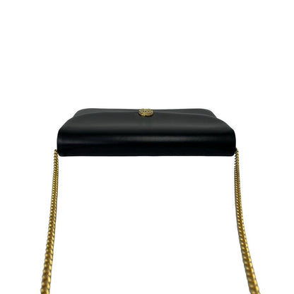 Dior Vintage CD Logo Leather 2-Way Chain Shoulder Bag Black — view 4