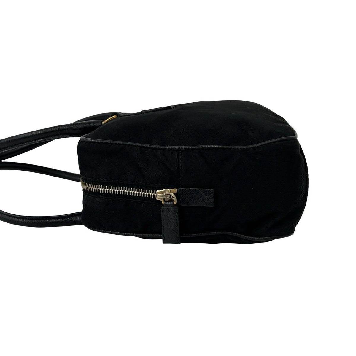 Prada Triangle Logo Tessuto Pocono Nylon Saffiano Leather Tote Shoulder Bag — view 5