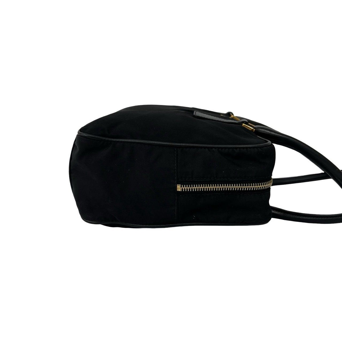 Prada Triangle Logo Tessuto Pocono Nylon Saffiano Leather Tote Shoulder Bag — view 6