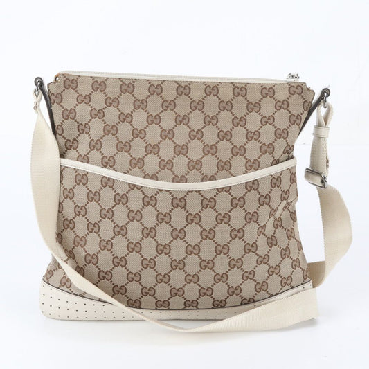 Gucci GG Canvas Leather Shoulder Bag Crossbody Messenger Business