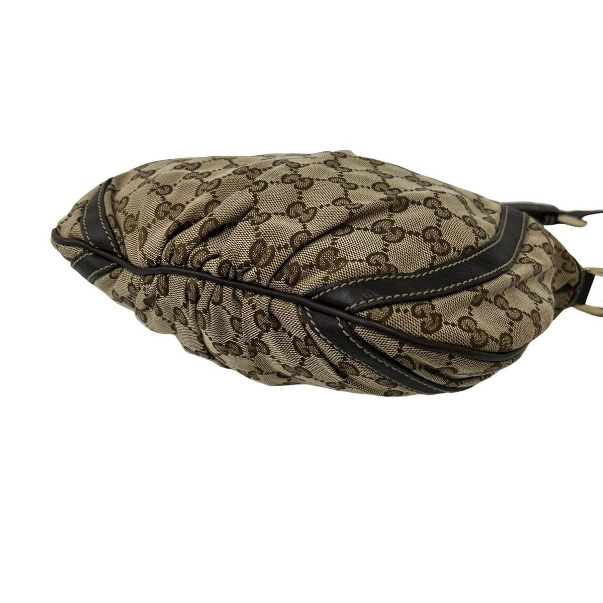 Gucci GG Pattern Logo Canvas Leather Shoulder Bag Cross Brown — view 8