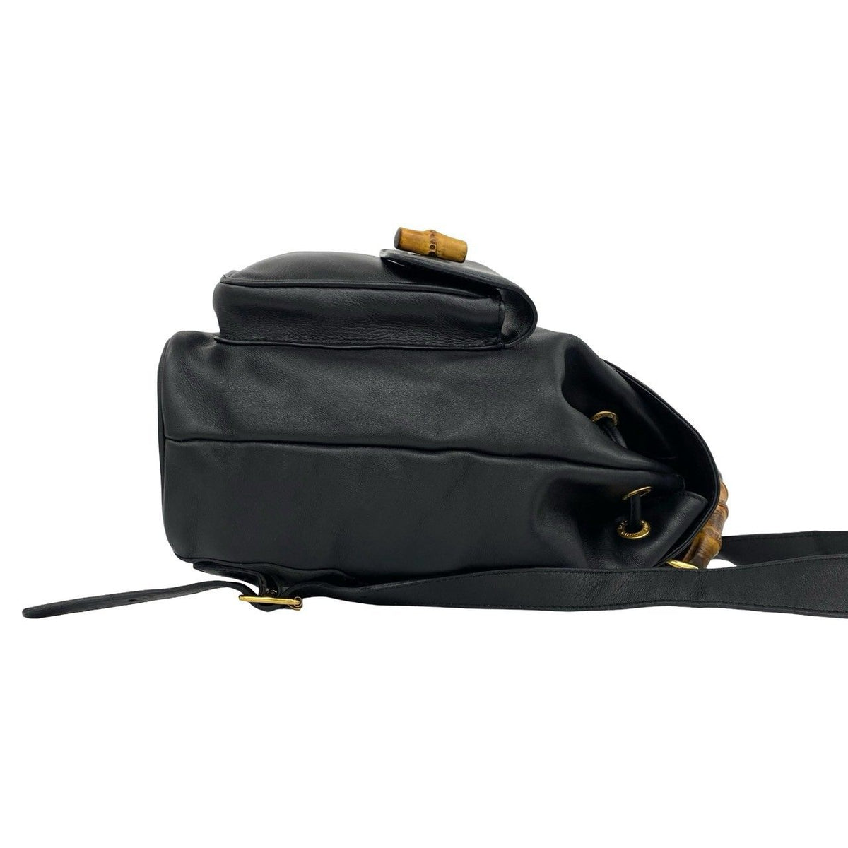 Gucci Vintage Bamboo Leather Backpack Black — view 6