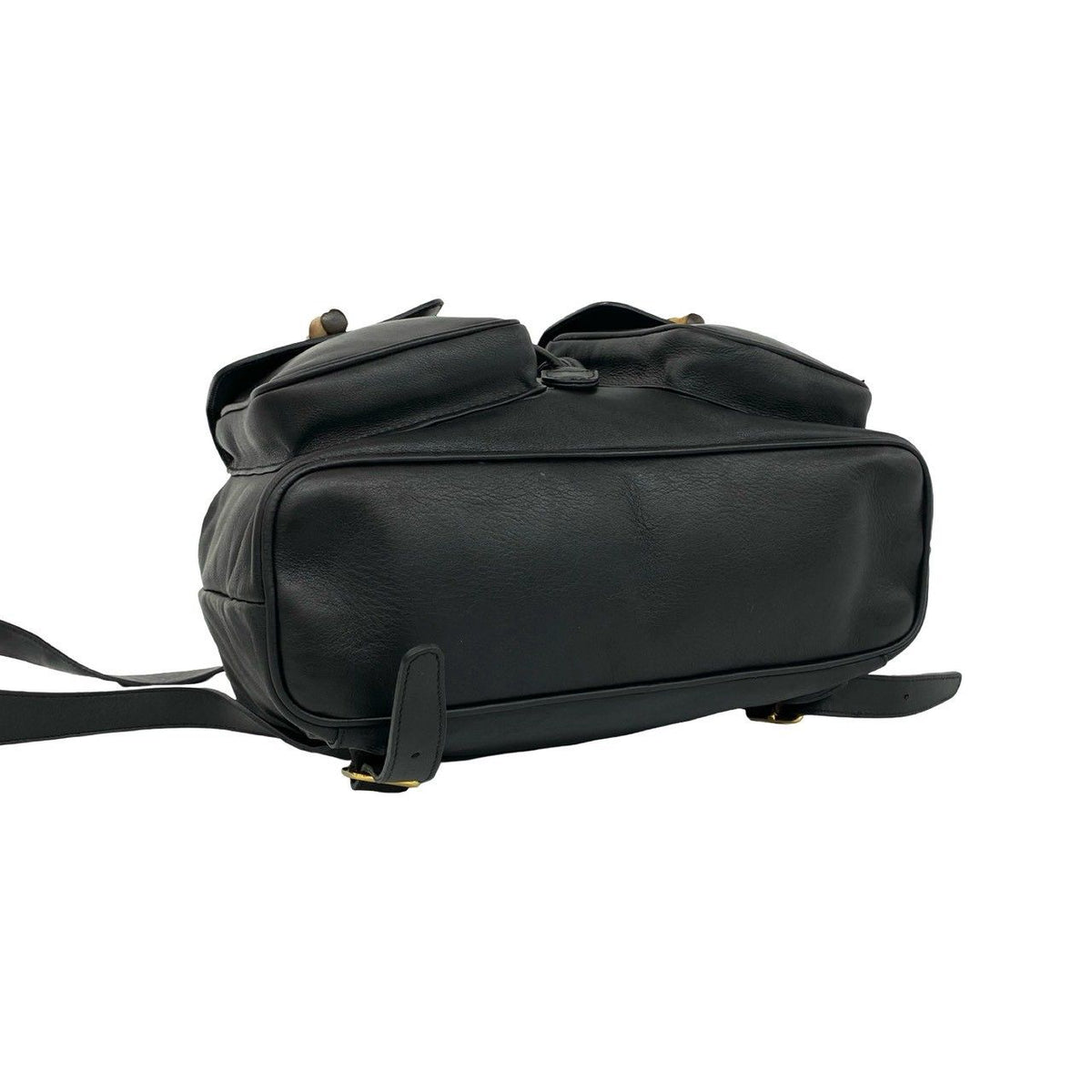Gucci Vintage Bamboo Leather Backpack Black — view 7
