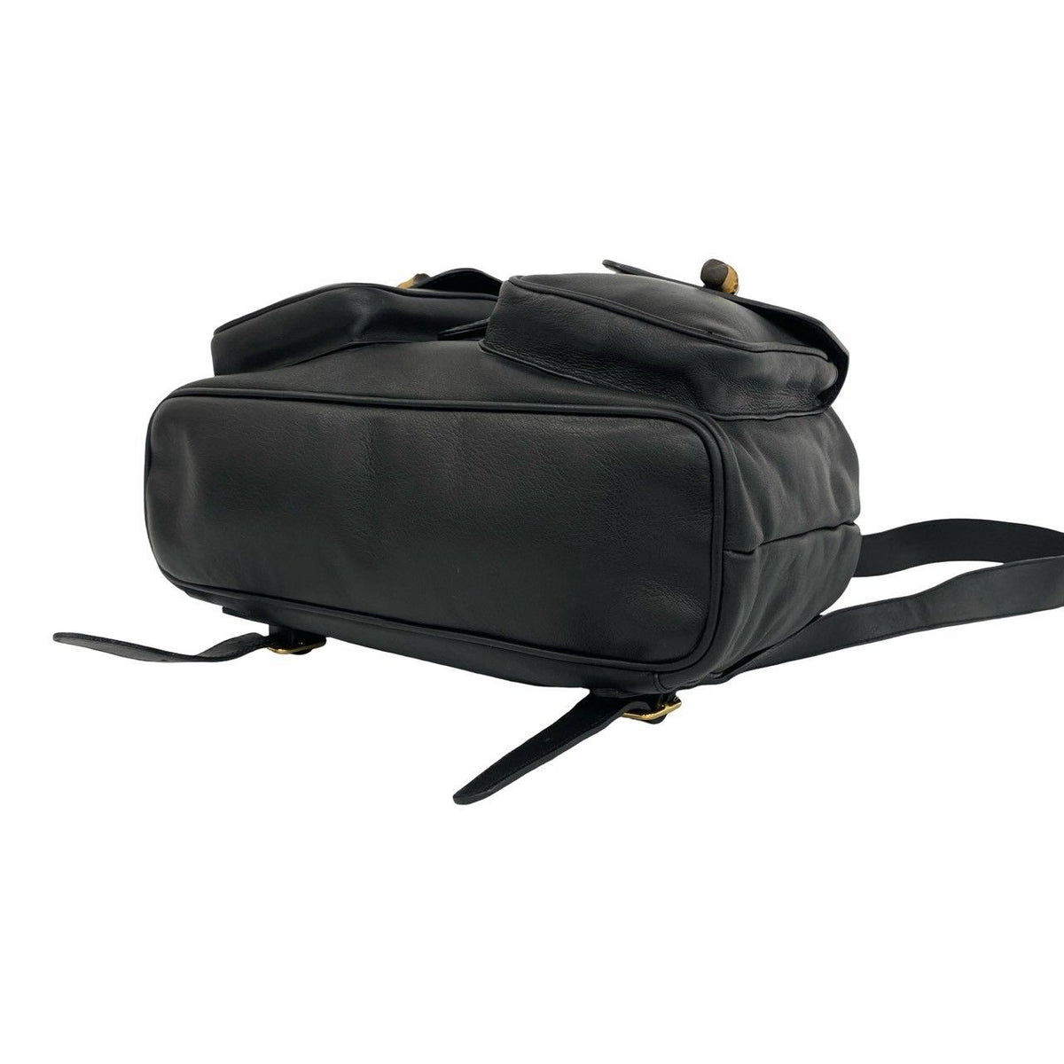 Gucci Vintage Bamboo Leather Backpack Black — view 8