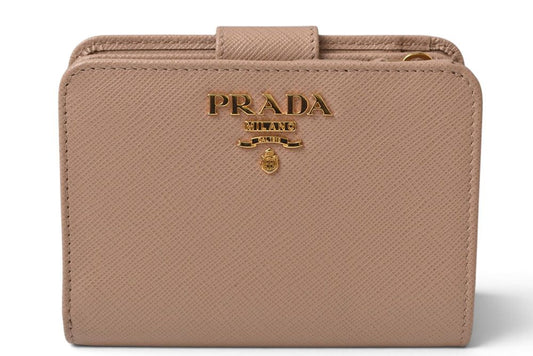 Prada Wallet Bifold Cipria Pink Beige Saffiano Leather