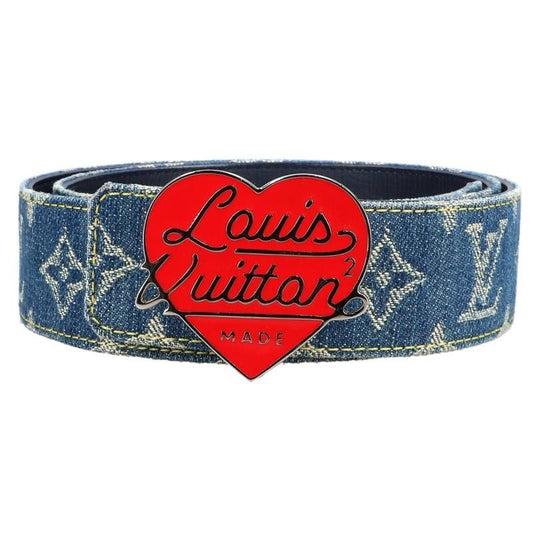 Louis Vuitton Ceinture LV Heart Denim Monogram Reversible Belt
