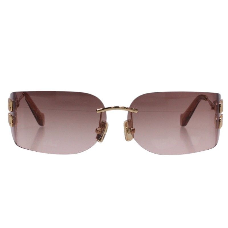 Miu Miu Side Logo Rimless Sunglasses Eyewear
