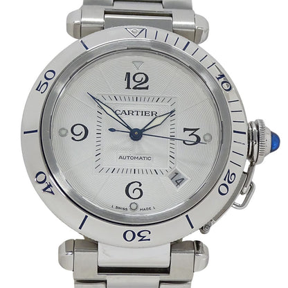 Cartier Watch Pasha Grid Date Automatic Stainless Steel Silver Back Sketch — view 2