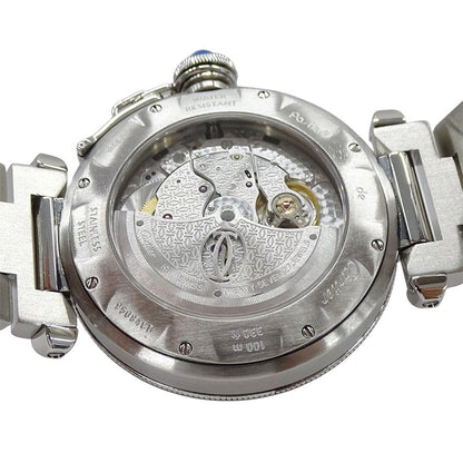 Cartier Watch Pasha Grid Date Automatic Stainless Steel Silver Back Sketch — view 6