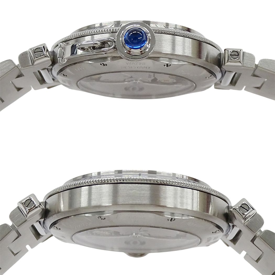 Cartier Watch Pasha Grid Date Automatic Stainless Steel Silver Back Sketch — view 3