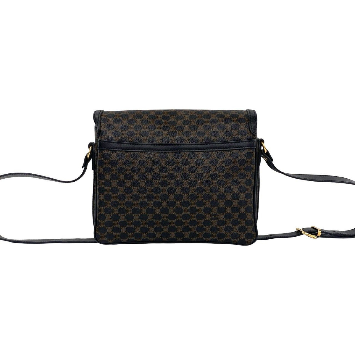 Celine Vintage Macadam Blason Pattern Triomphe Leather Shoulder Bag Pochette — view 3