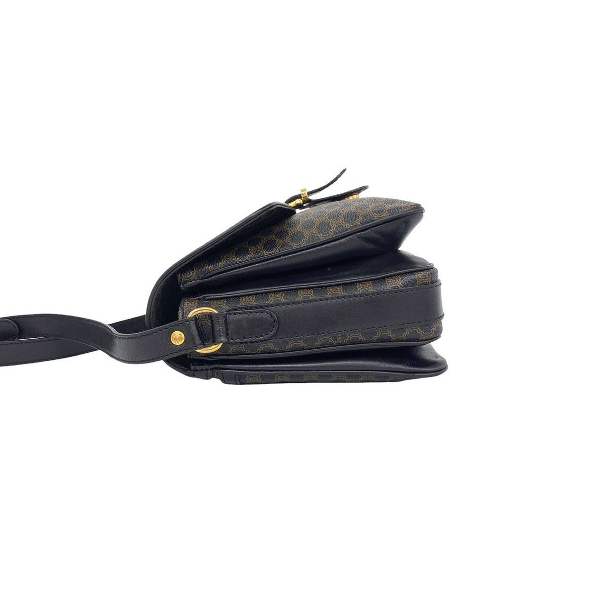 Celine Vintage Macadam Blason Pattern Triomphe Leather Shoulder Bag Pochette — view 5