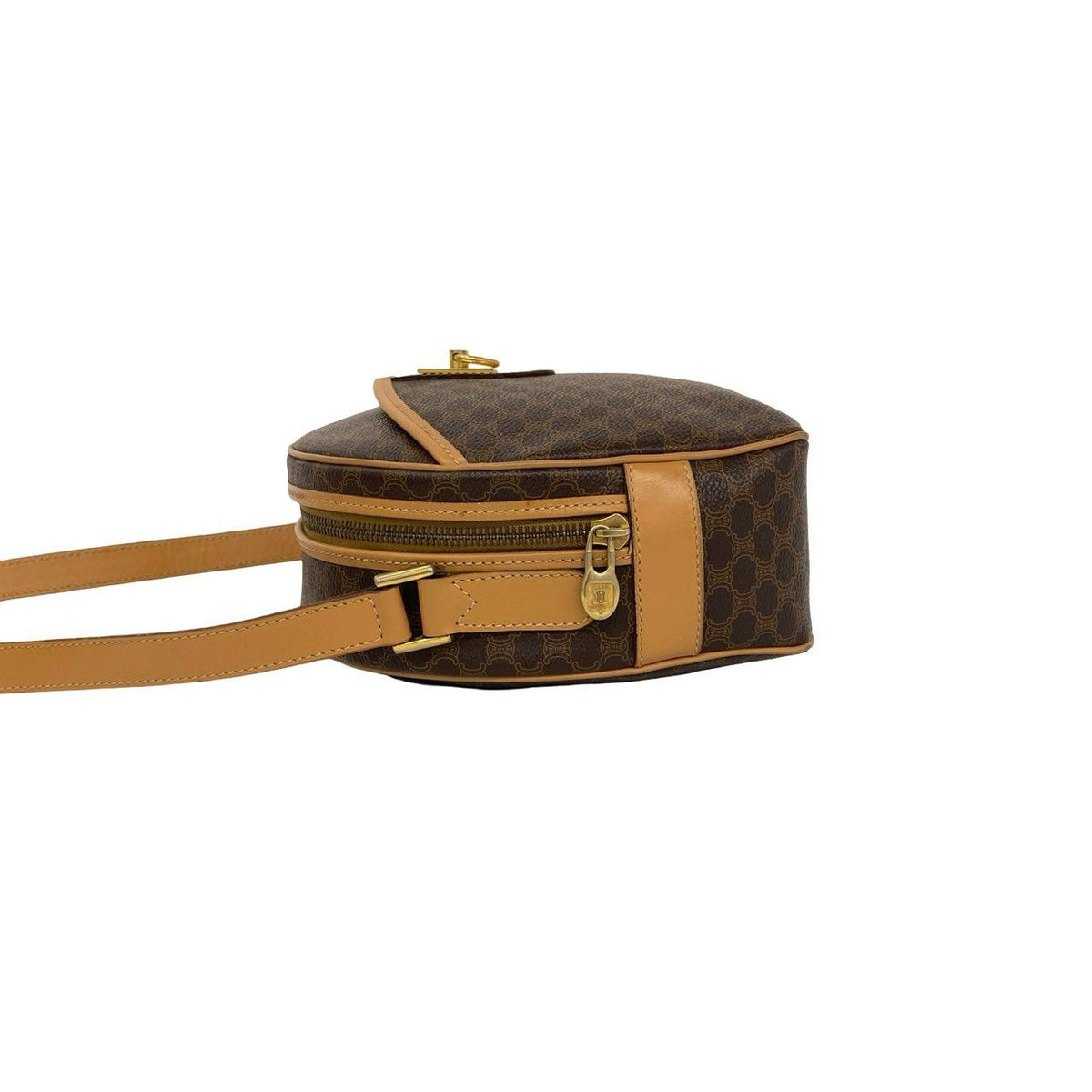Celine Vintage Macadam Blason Pattern Triomphe Logo Ring Leather Shoulder Bag — view 5