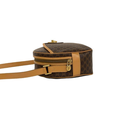 Celine Vintage Macadam Blason Pattern Triomphe Logo Ring Leather Shoulder Bag — view 5