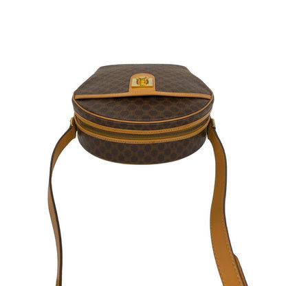 Celine Vintage Macadam Blason Pattern Triomphe Logo Ring Leather Shoulder Bag — view 4