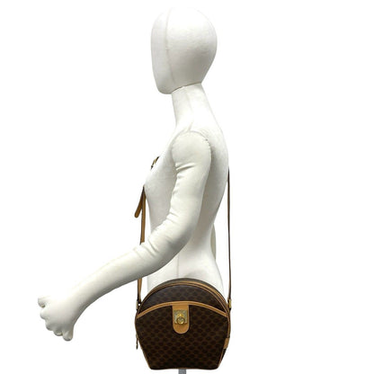 Celine Vintage Macadam Blason Pattern Triomphe Logo Ring Leather Shoulder Bag — view 2