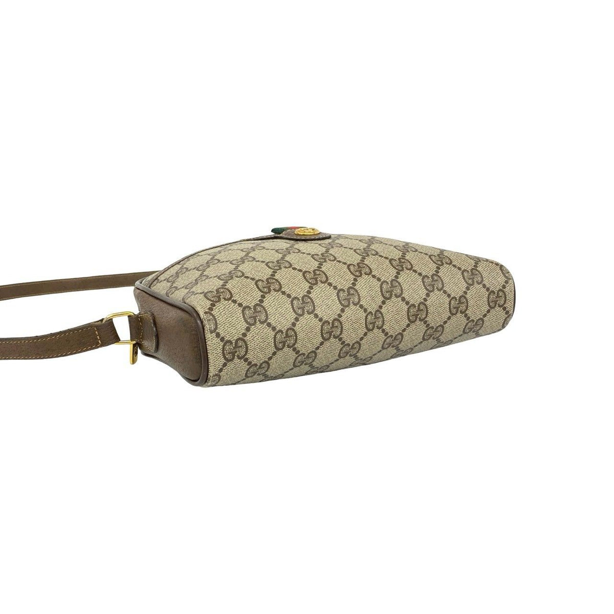 Gucci Vintage Sherry Line GG Pattern Logo Leather Shoulder Bag Pochette Brown — view 7