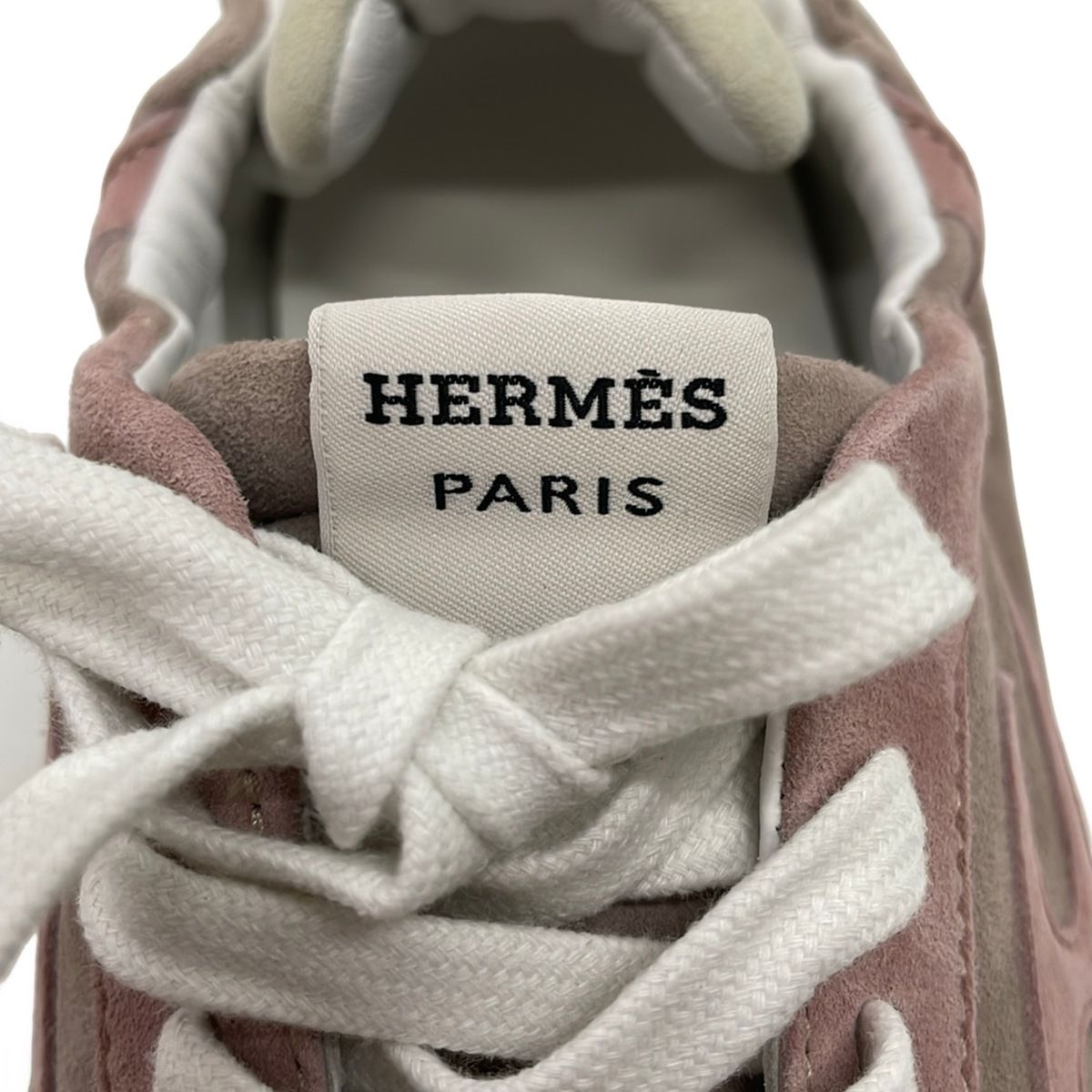 Hermes Sneakers Jet Gray Beige Pink — view 6