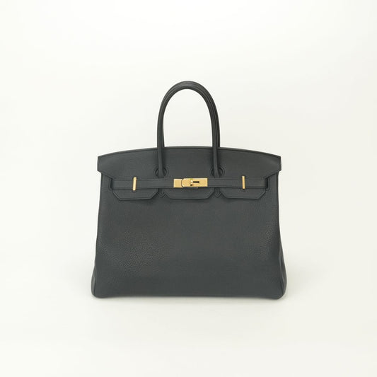 Hermes Birkin 35 Tote Bag Togo Noir Black Gold