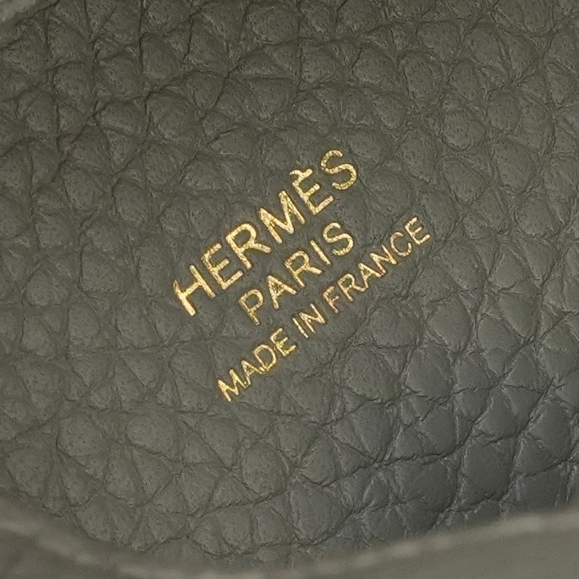 Hermes Picotin Lock PM 18 Tote Bag Taurillon Clemence Gris Meyer Gray Gold — view 7
