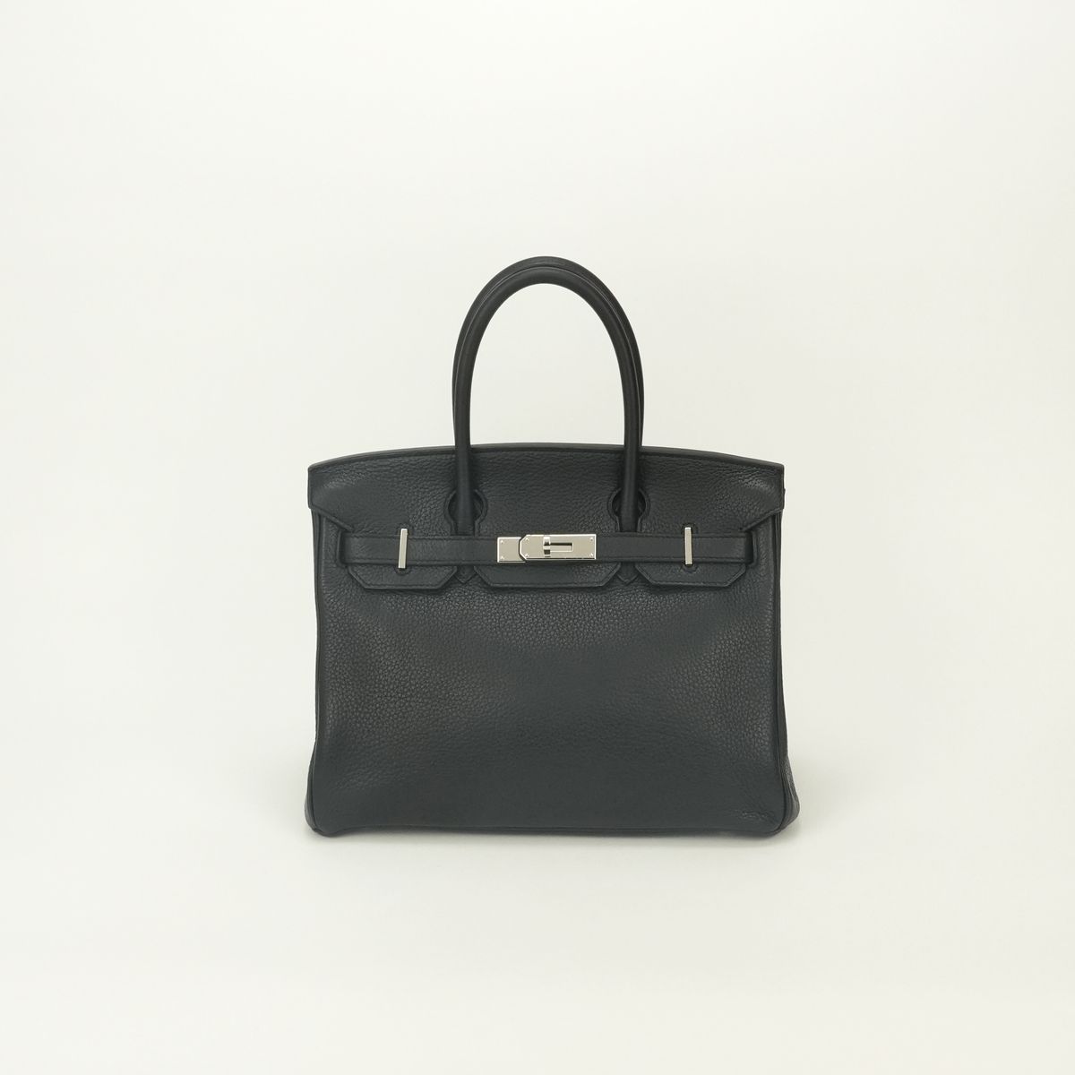 Hermes Birkin 30 Tote Bag Taurillon Clemence Noir Black Silver
