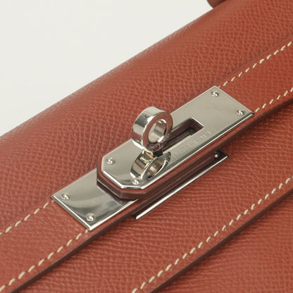 Hermes Kelly 28 Verso Tote Epsom Brick Brique Feu Red Orange Silver Handbag — view 7