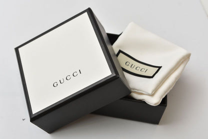 Gucci Bracelet Bangle Double G Leather Black Gold — view 6
