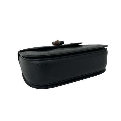 Gucci Vintage Bamboo Leather Turnlock Handbag Mini Tote Black — view 7