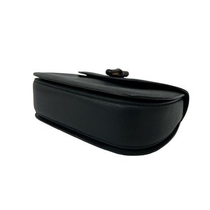 Gucci Vintage Bamboo Leather Turnlock Handbag Mini Tote Black — view 8