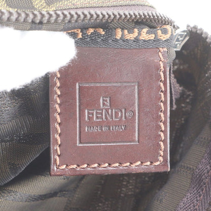 Fendi FF Zucca Leather Handbag Tote Brown — view 8